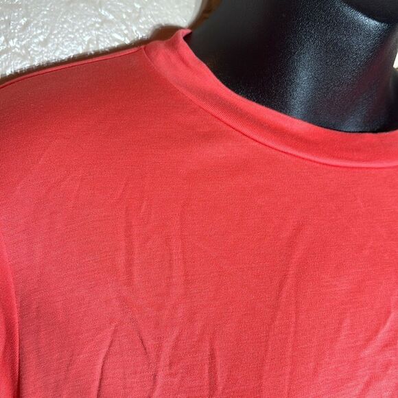 Eileen fisher women’s large coral orange 100% tencel tunic top scoop neck large - Picture 2 of 5